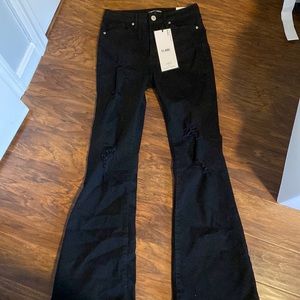 STREETWEAR!! Flare Jeans Black